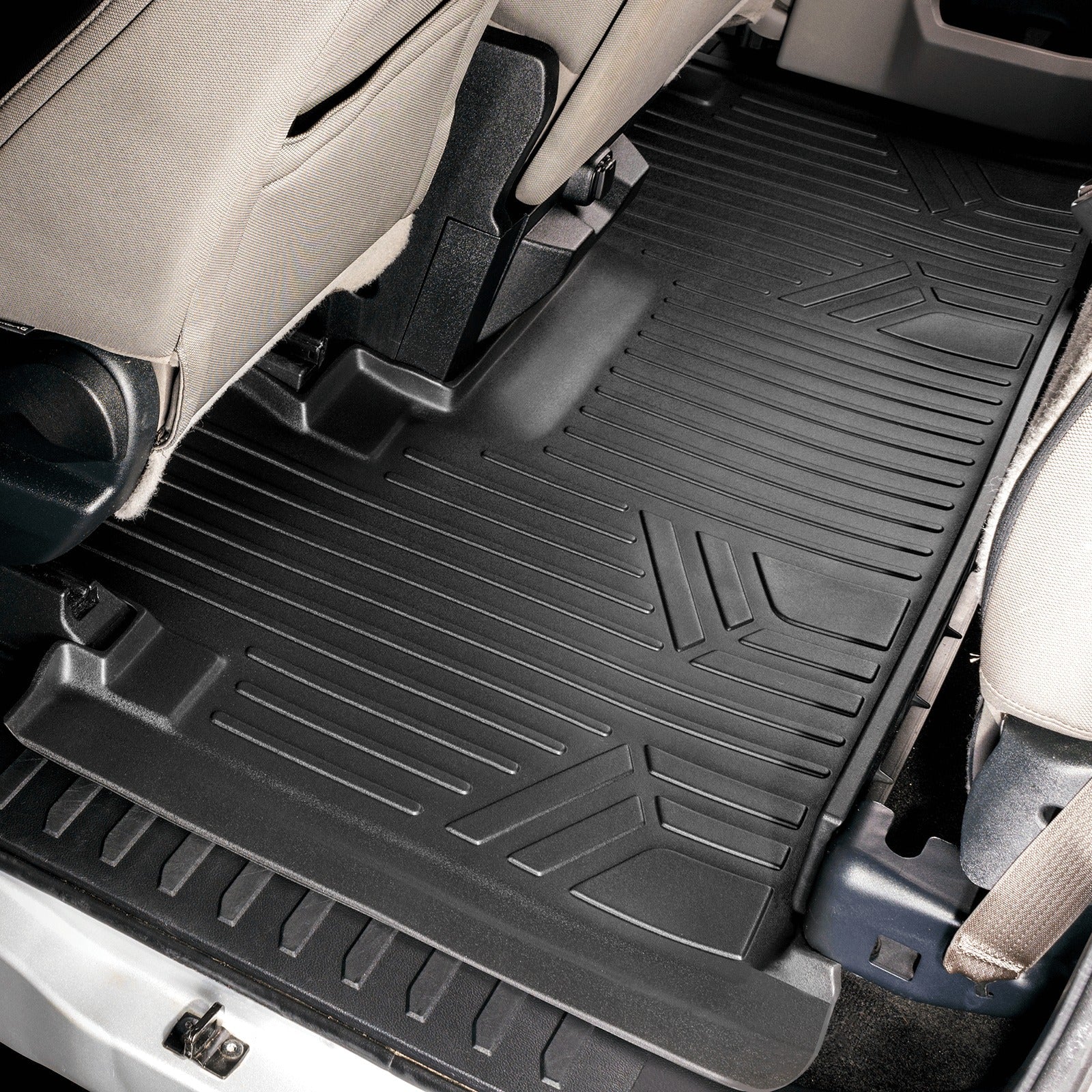 SMARTLINER Floor Liners for 2017-2026 SuperCab | Vinyl | 2nd Row Bench Seat with rear underseat storage
