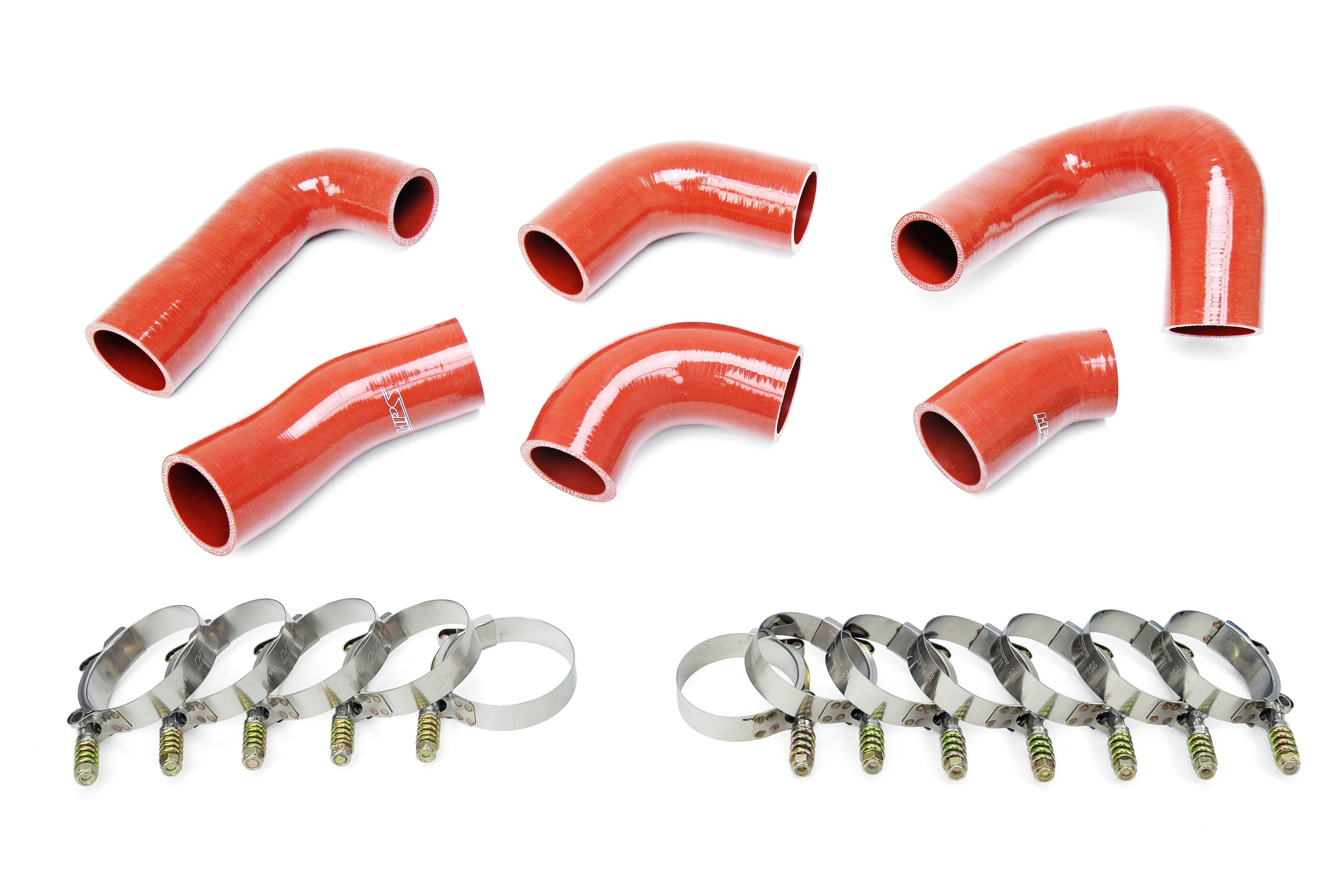 HPS Performance Silicone Transmission Oil Cooler Coolant Hose Kit, Mack Trucks 2007-2016 MP7 Engine Replace OE Part # 22882156 , 21251570 , 21548313 , 21794132 , 21794129 , 21209748, Orange, 57-1720
