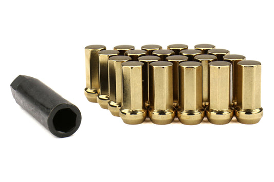 Project Kics Kyokugen Heptagon 42mm Closed Ended Gold Lug Nuts 12x1.25 - Universal
