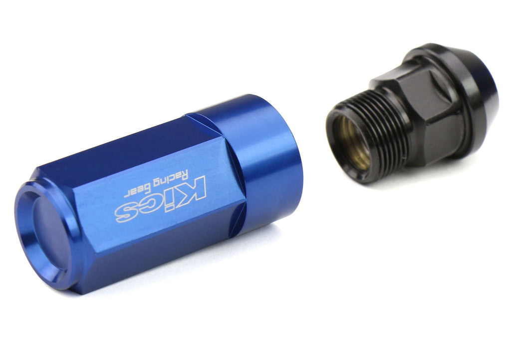 Project Kics Leggdura Racing Shell Type Lug Nut Set 53mm Closed-End Look 12X1.25 Blue - Universal