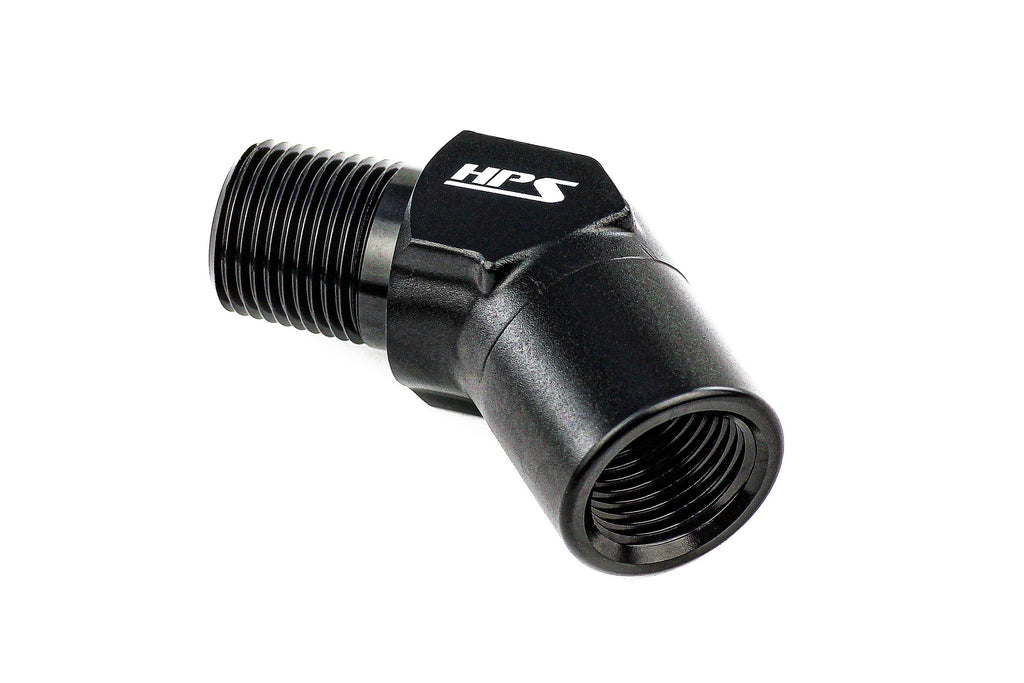 HPS Performance NPT Male To NPT Female Adapter, Aluminum, Black