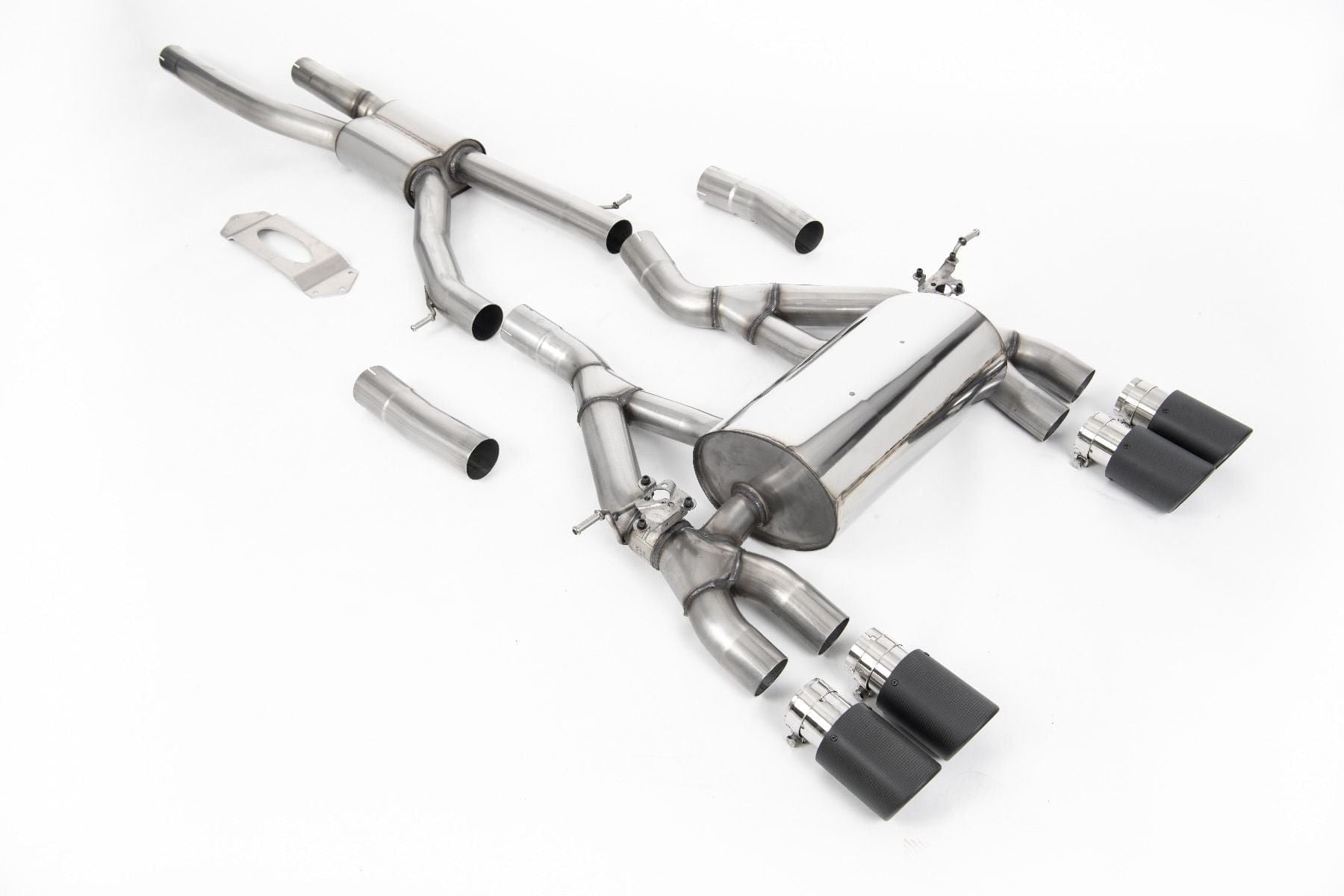 F80 / F82 GPF / OPF BACK ROAD EXHAUST SYSTEM WITH POLISHED GT-90 TRIMS