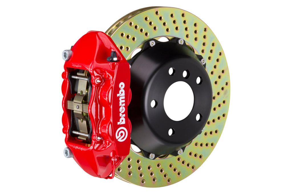 Brembo Gran Turismo Drilled Brake Kit 4 Piston 2-Piece Red Rear - 2013-2016 Scion FR-S / 2013-2020 Subaru BRZ / 2017-2019 Toyota 86