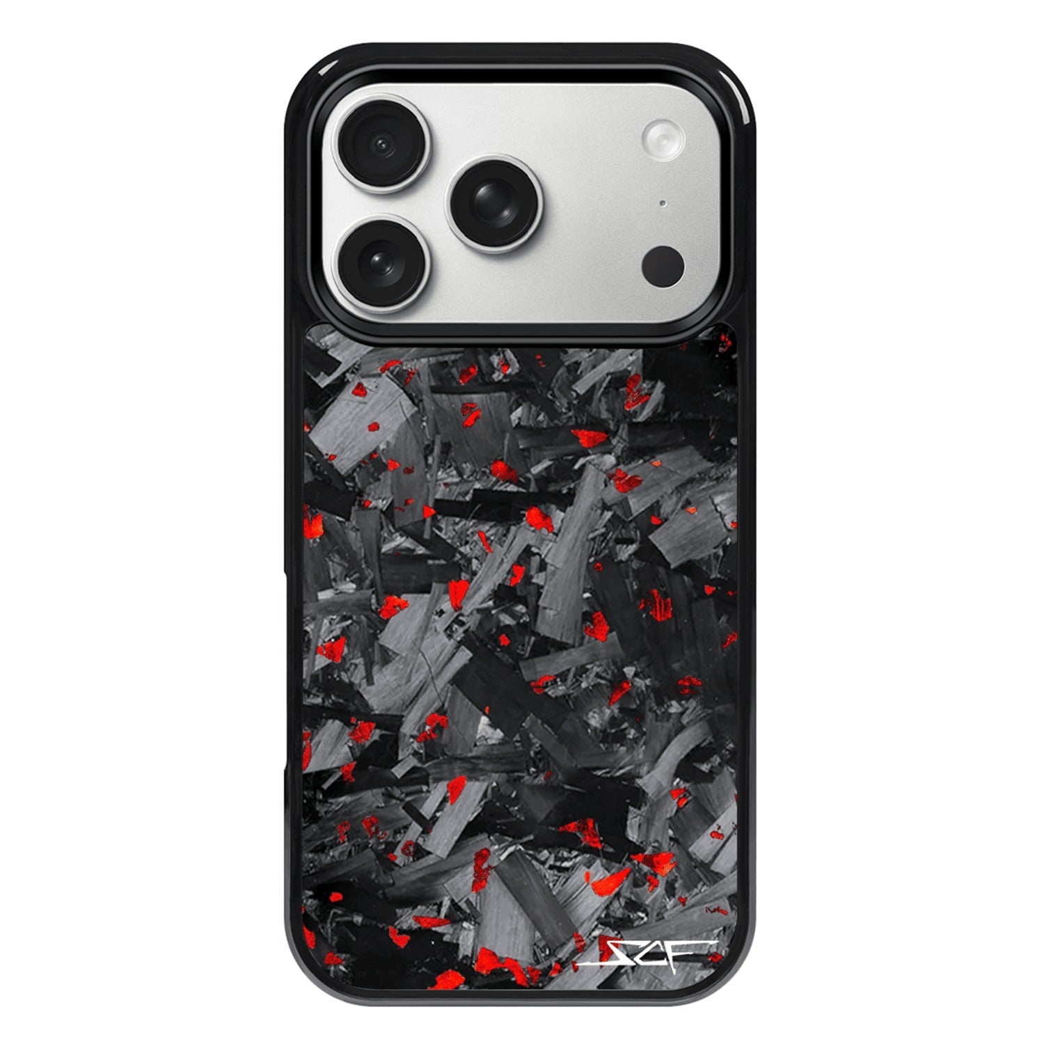 iPhone | Red Flake Forged Chunk Carbon Fiber Case | CLASSIC Series