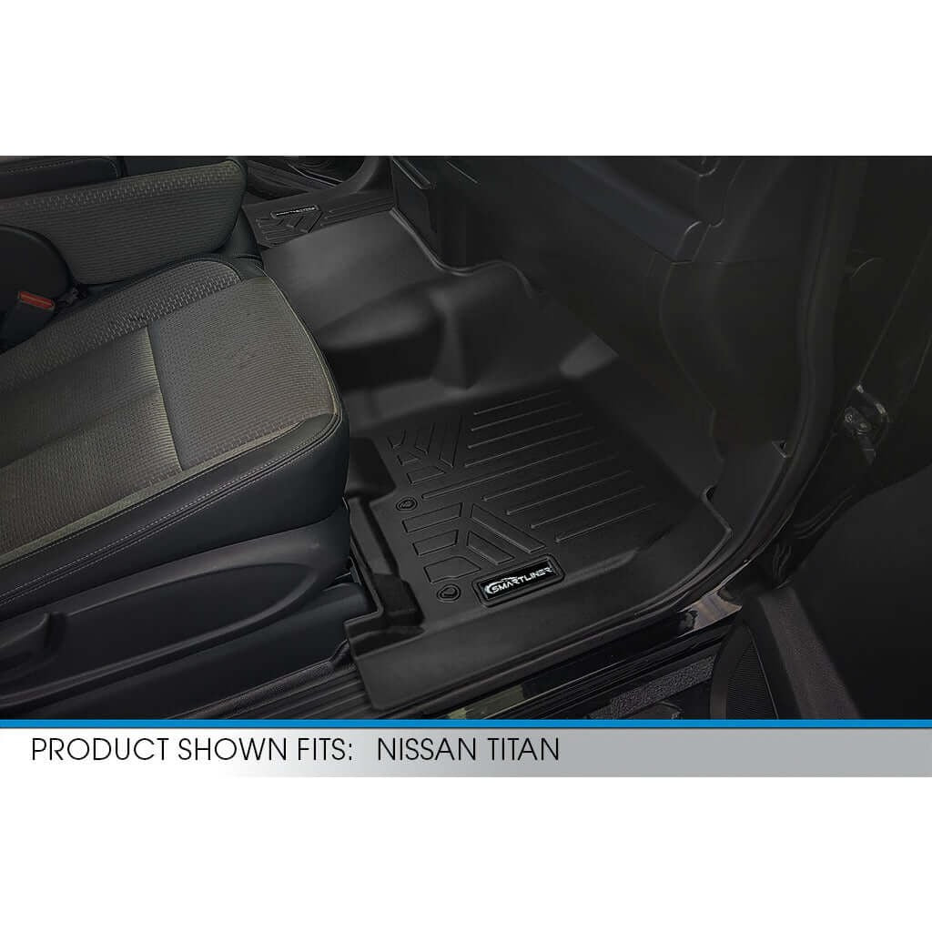 SMARTLINER Floor Liners for 2017-2024 Nissan Titan XD Crew Cab (1st Row Bench) With Underseat ToolBox