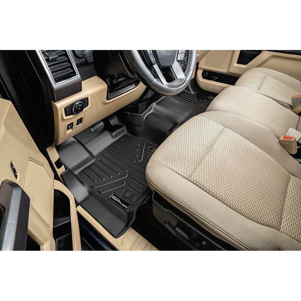 SmartCoverageTM Floor Liners For 2015-2026 Ford F-150 SuperCrew Cab (1st Row Bench) No 2nd Row Underseat Storage (Vinyl)
