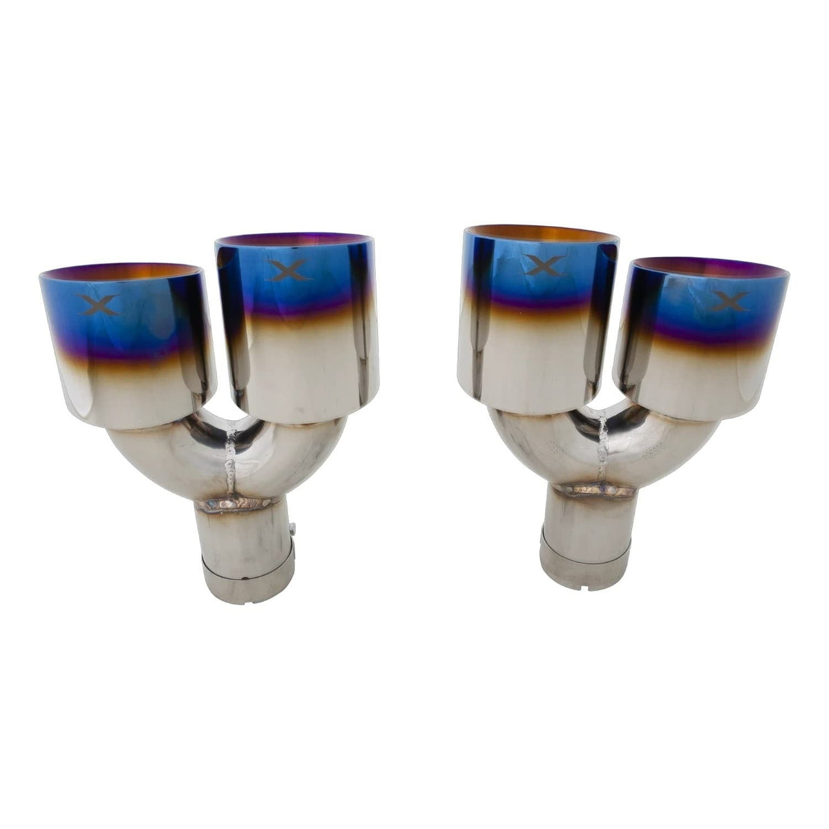 XForce Burnt Blue Look Quad 4.5 inch Tip - VW / MK8 / MK8.5 / Golf R
