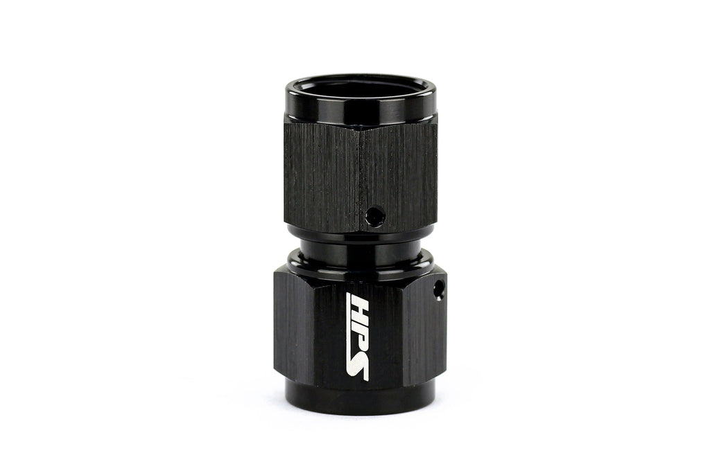 HPS Performance AN Female to Female Swivel Coupling Adapter, Aluminum, Black