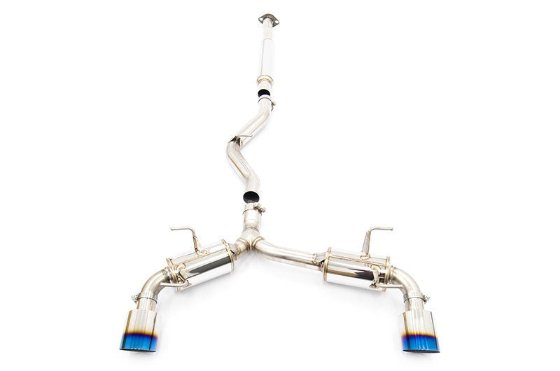 MXP Comp RS TI Tips Catback Exhaust System Blue Tips - 2013-2016 Scion FR-S / 2013-2024 Subaru BRZ / 2017-2024 Toyota GR86