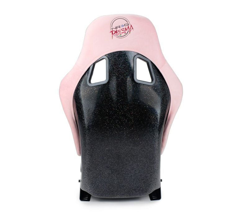 NRG Innovations FRP Bucket Seat PRISMA Edition with pearlized back. All Pink alcantara vegan material. (Medium) - Universal