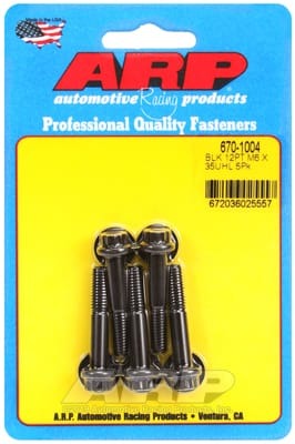 ARP M6 x 1.00 x 35 Black Oxide 12pt Bolts (Set of 5)