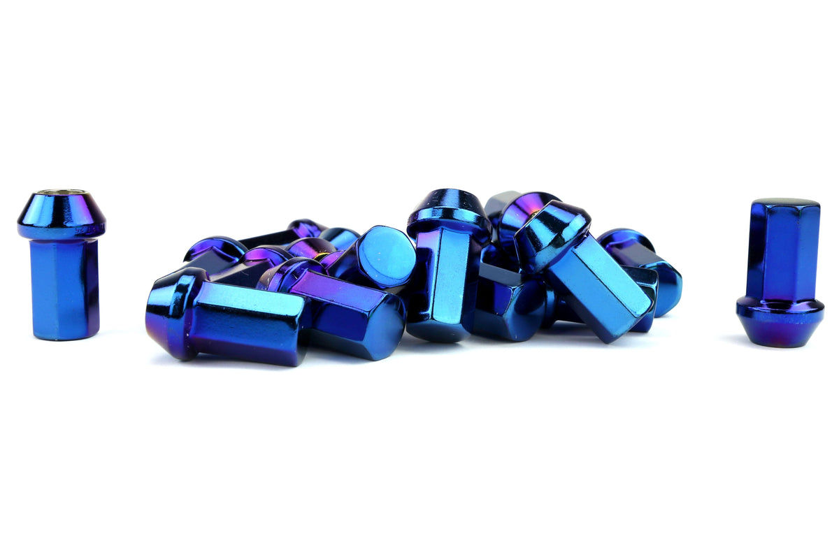 Project Kics Project Heptagon Caliber 24 Blue Titanium Closed Ended Lug Nuts 12X1.25 - Universal