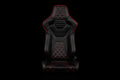 Braum Elite-X Series Sport Seats - Black Diamond (Double Red Stitching / Red Piping) Pair - Universal