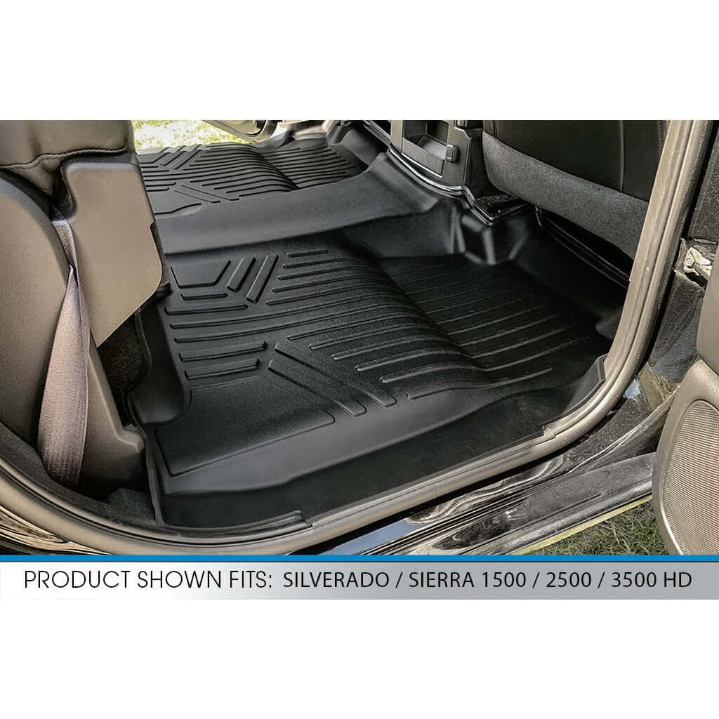 SMARTLINER Floor Liners for Crew Cab 2014-2018 Silverado/Sierra 1500 - 2015-2021 2500/3500 HD