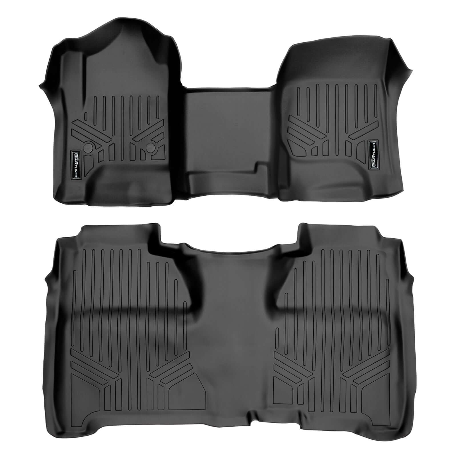 SMARTLINER Floor Liners for Crew Cab 2014-2018 Silverado/Sierra 1500 - 2015-2021 2500/3500 HD
