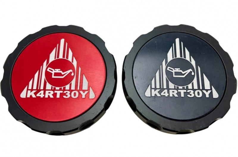 Kartboy Oil Cap Aluminum Black with Black and Red Center Logos - 2015-2020 Subaru WRX & STI, 2013-2020 FRS / BRZ / 86