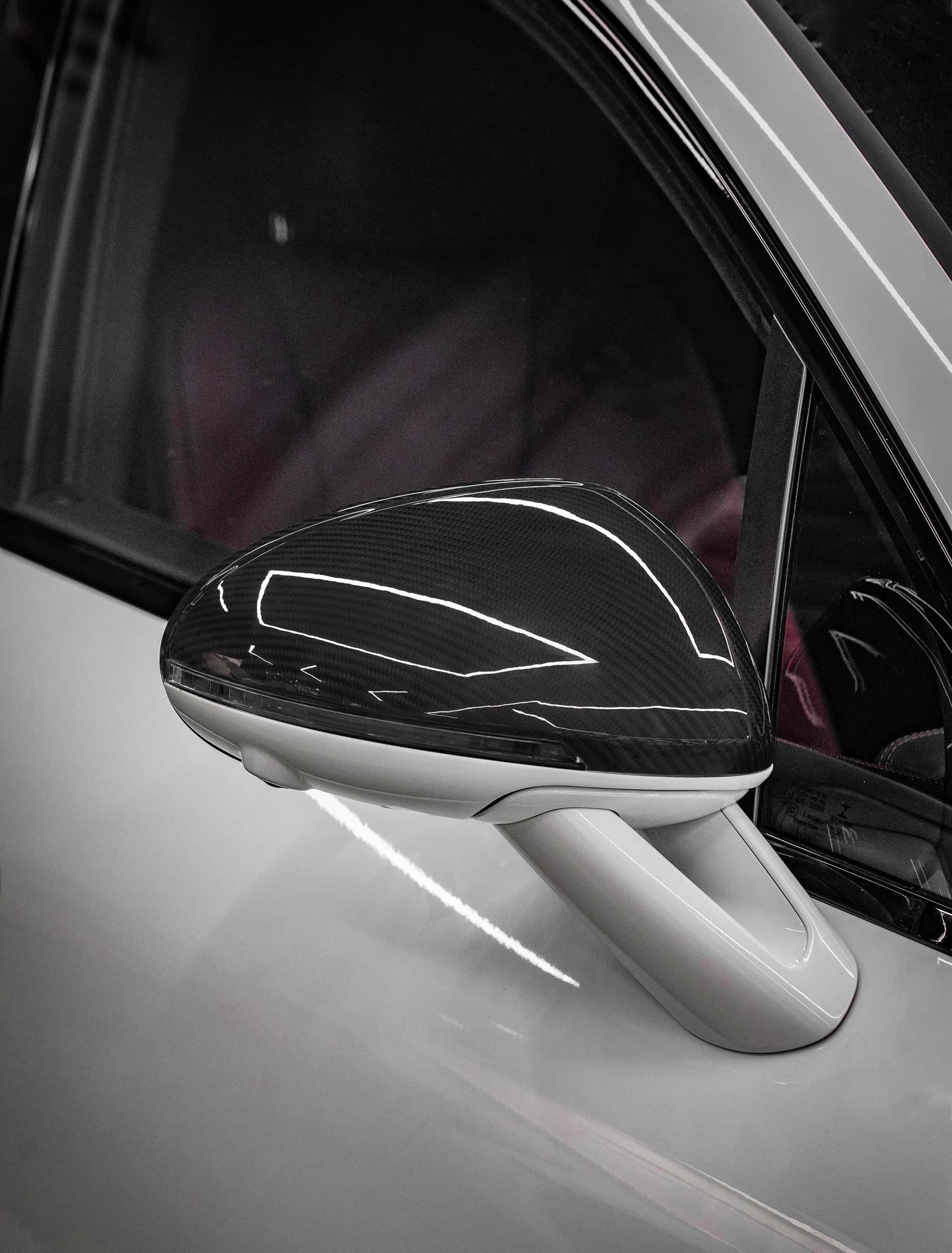 Macan 95B OEM Style Dry Carbon Fiber Mirror Cap With or Without Lane Assist