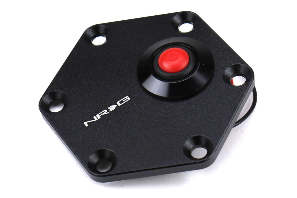 NRG Hexagonal Style Black Ring With Horn Button - Universal