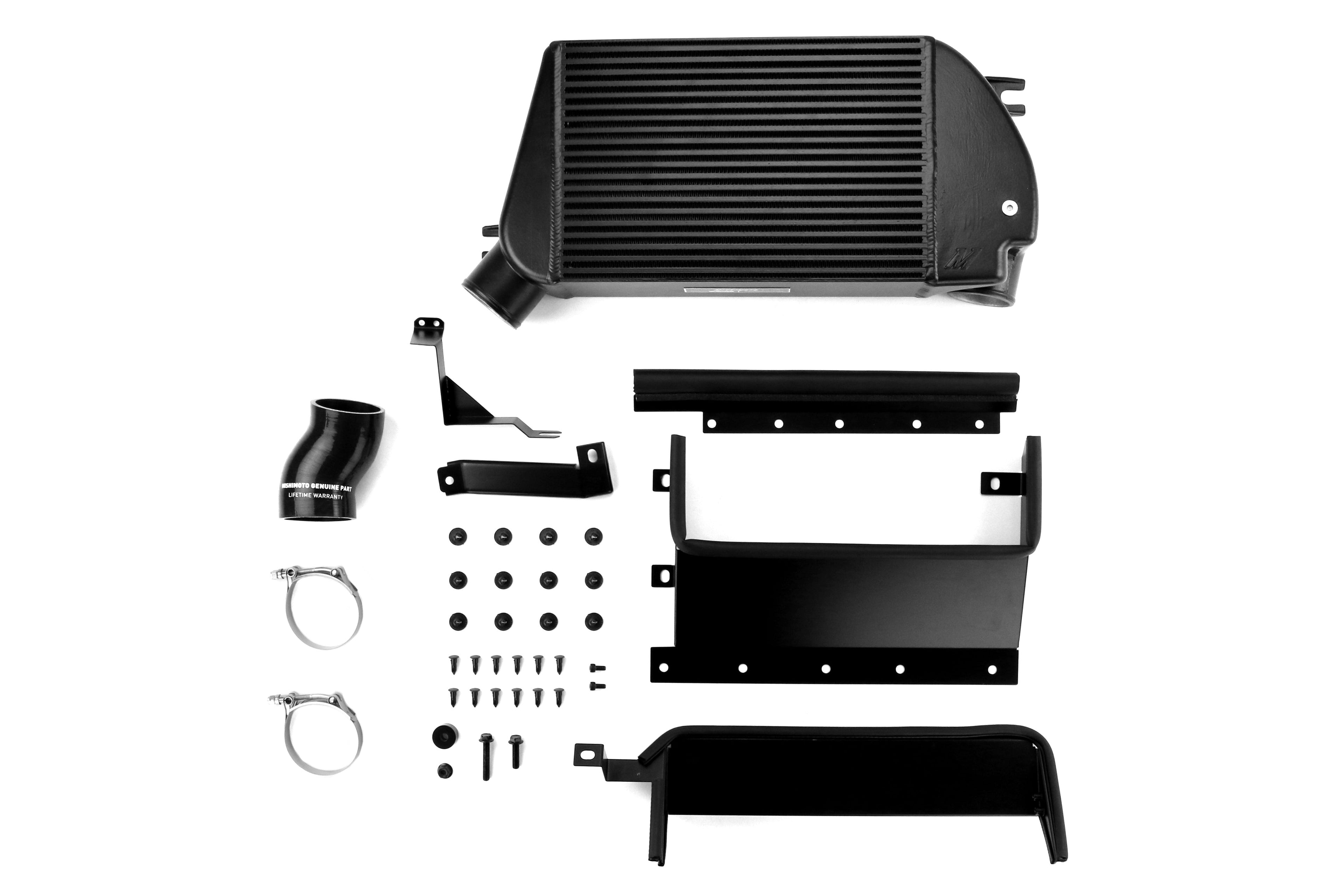 Mishimoto Performance Top Mount Intercooler and Charge Pipe Kit - 2015+ WRX-Black Pipe, Black Intercooler