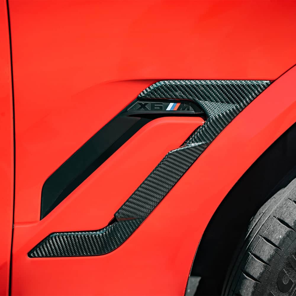 X6M F96 SQ Style Dry Carbon Fiber Side Fender Trim