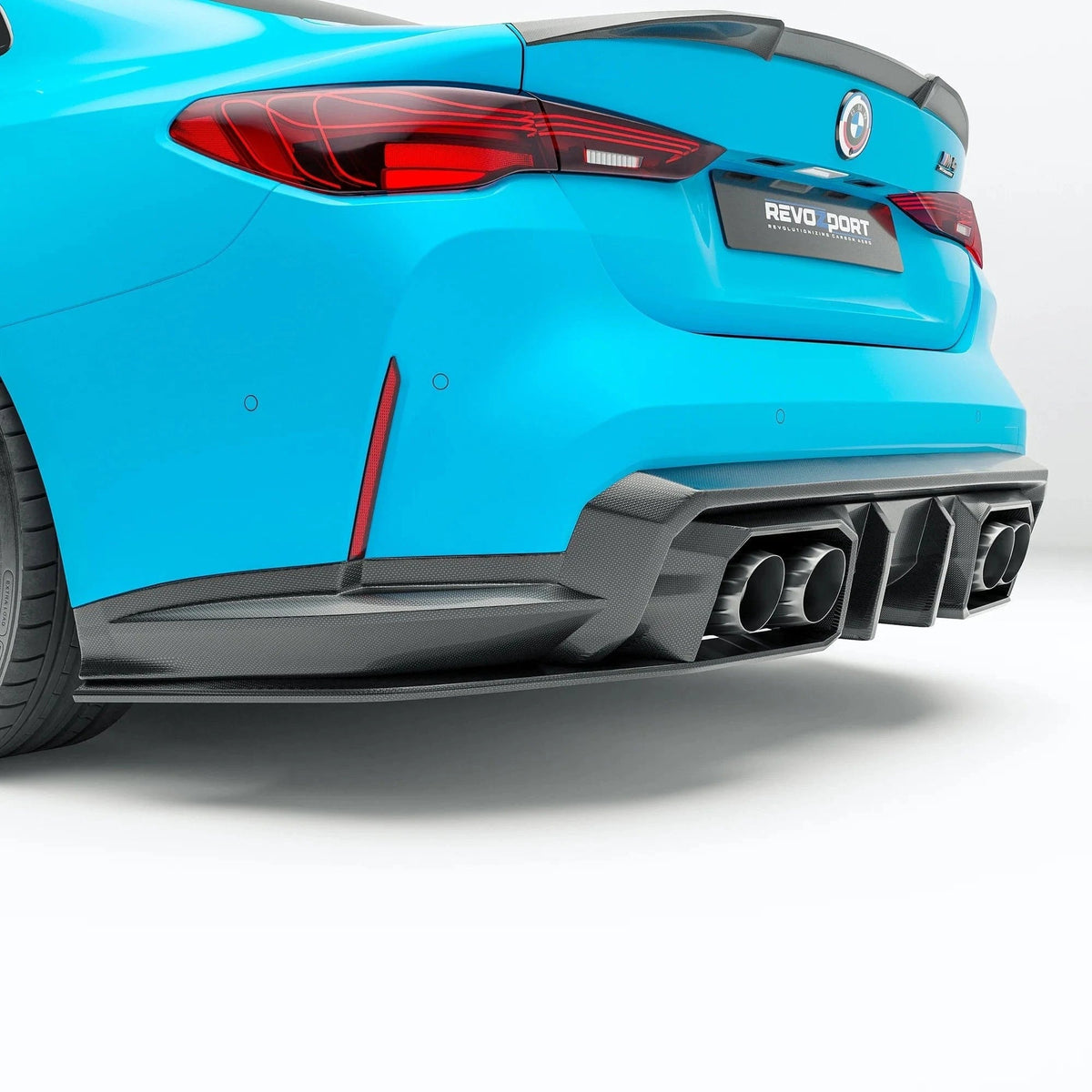 Revozport 6 Pieces Carbon Fiber Rear Diffuser for BMW G82 G83 M4 2021-2024