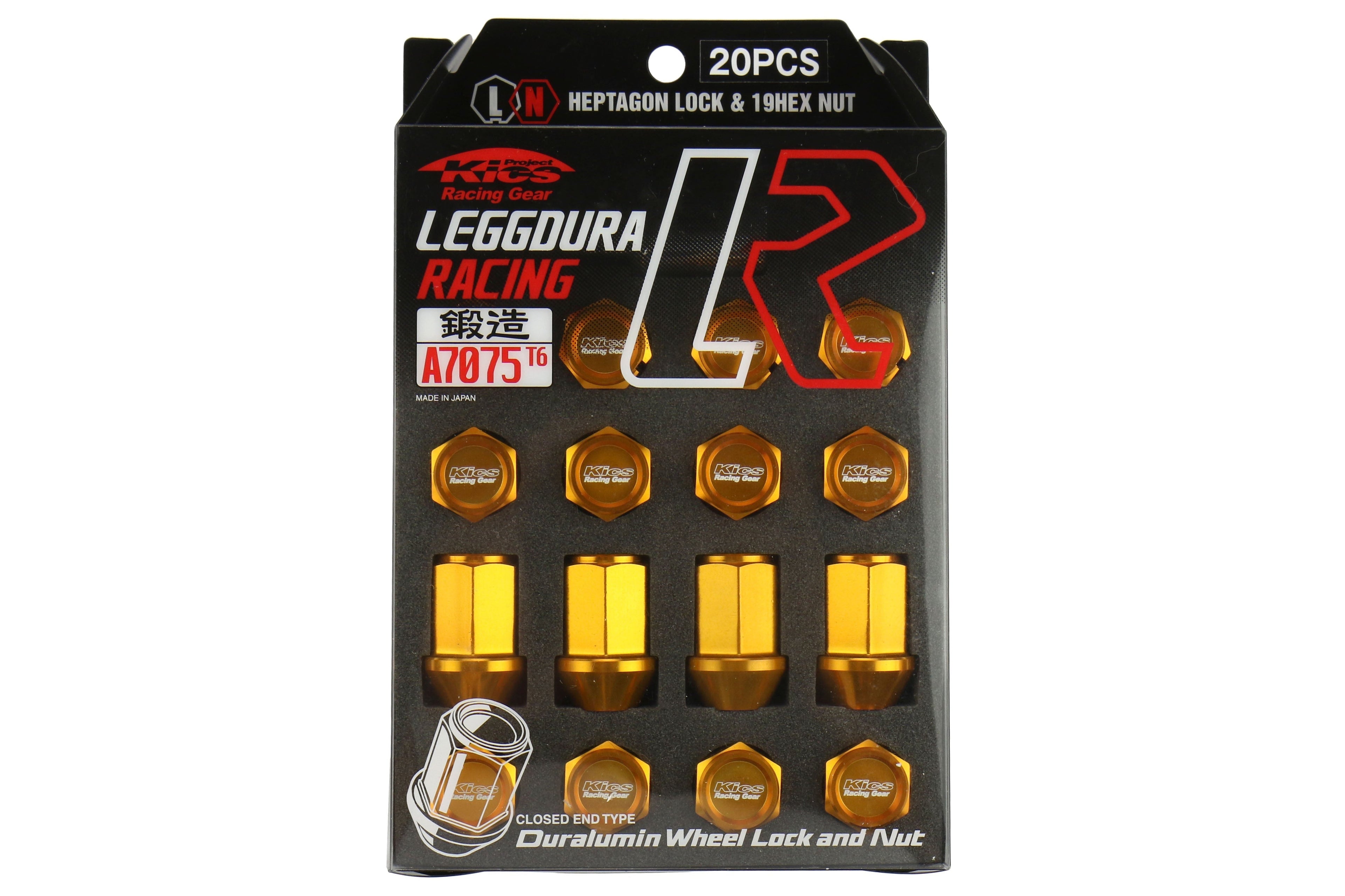 Project Kics Leggdura Racing Lug Nuts Yellow Gold M12X1.25 - Universal