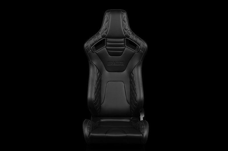 Braum Elite-X Series Sport Seats - Black Diamond (Grey Stitching) Pair - Universal