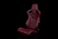 Braum Elite-X Series Sport Seats - Maroon Leatherette (Black Stitching) Pair - Universal