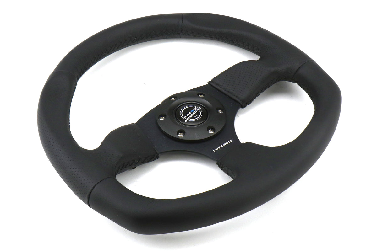 NRG 320mm Sport Leather Steering Wheel Oval - Universal