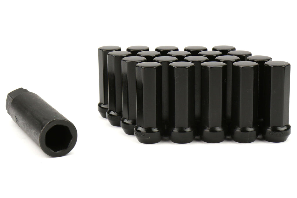 Project Kics Kyokugen Heptagon 42mm Closed Ended Black Lug Nuts 12x1.25 - Universal