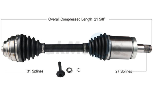 F30 3-Series xDrive Front Driver Side Axle Assembly By Surtrak 31607597693