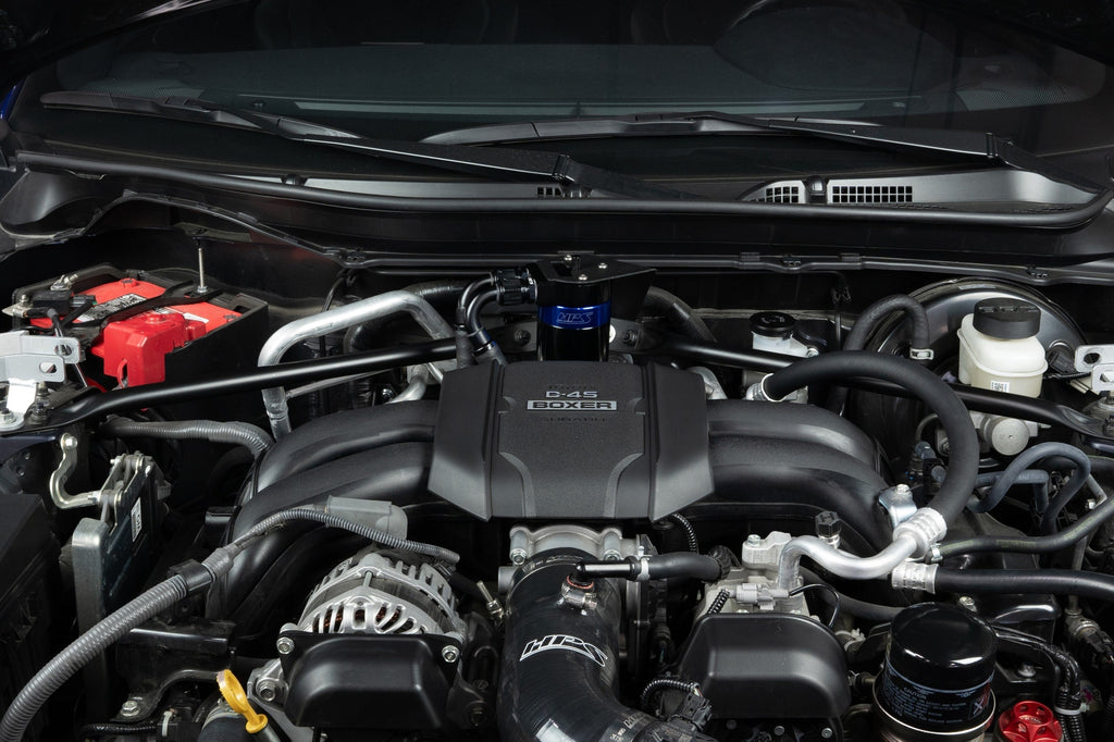 HPS Performance Aluminum Oil Catch Can Kit 2022-2025 Toyota GR86 2.4L FA24D, Blue, 860-026BL