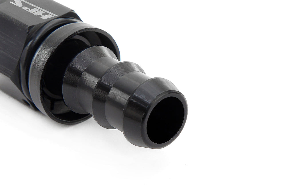 HPS Performance Push-on Hose End to AN Female, Aluminum, Black