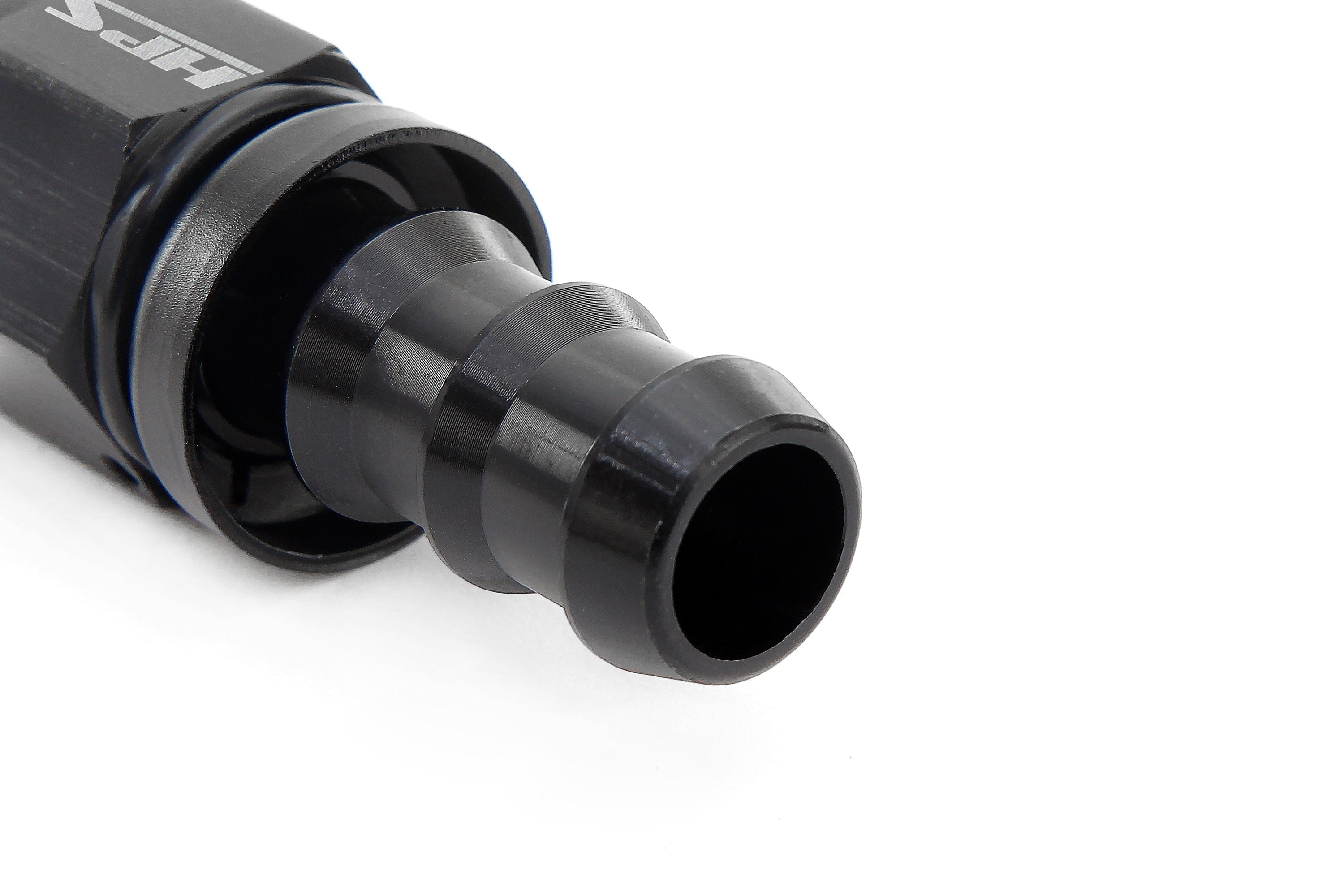 HPS Performance Push-on Hose End to AN Female, Aluminum, Black