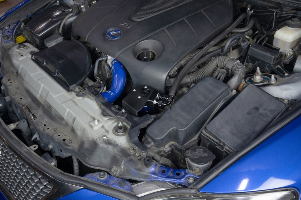 HPS Performance Aluminum Oil Catch Can Kit 2010-2015 Lexus IS250 C 2.5L V6, Blue, 860-025BL