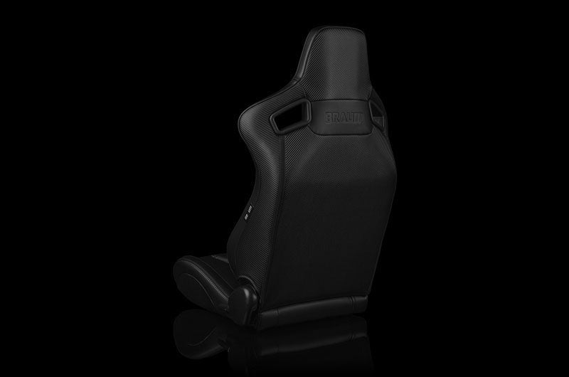 Braum Elite-X Series Sport Seats - Black Leatherette (Black Stitching) Pair - Universal
