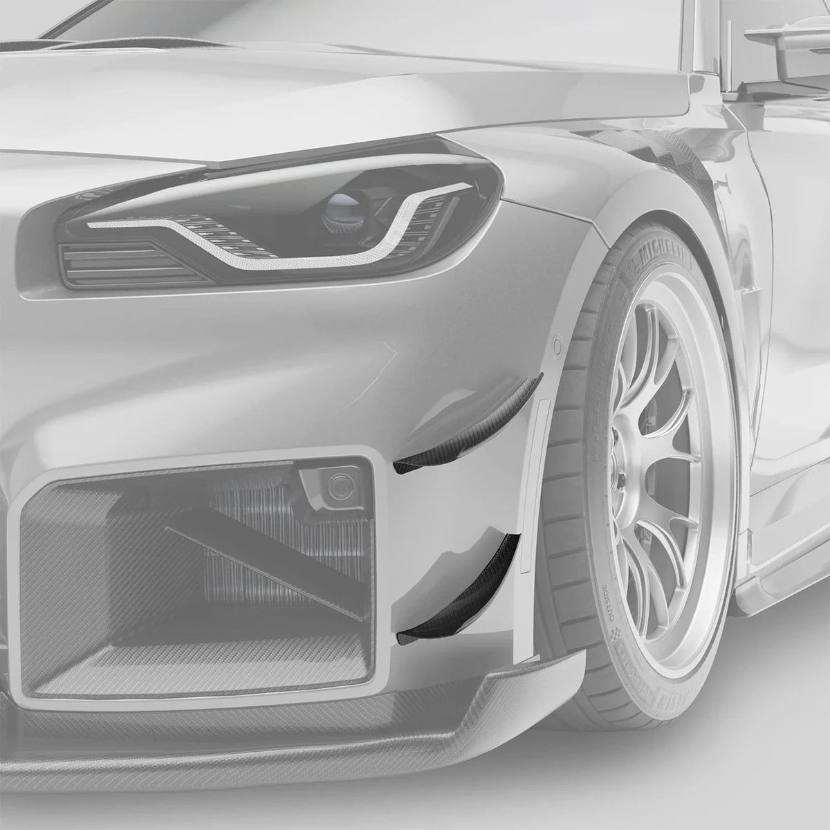 Revozport Carbon Fiber Front Bumper Canards for BMW G87 M2