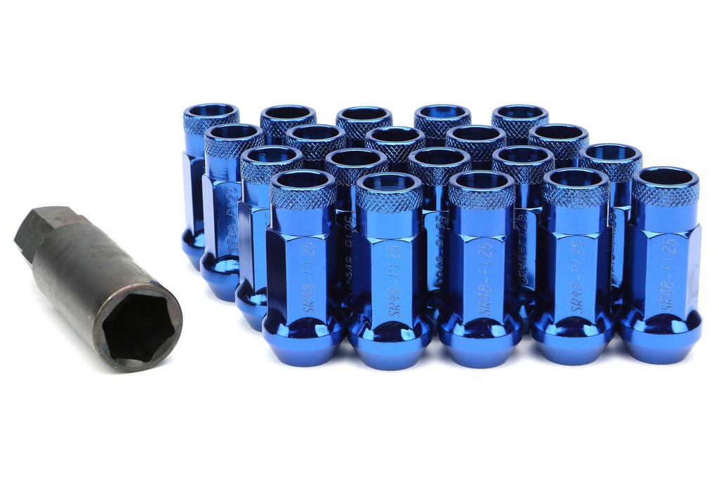 Muteki SR48 Chrome Blue Open Ended Lug Nuts 12X1.25 - Universal