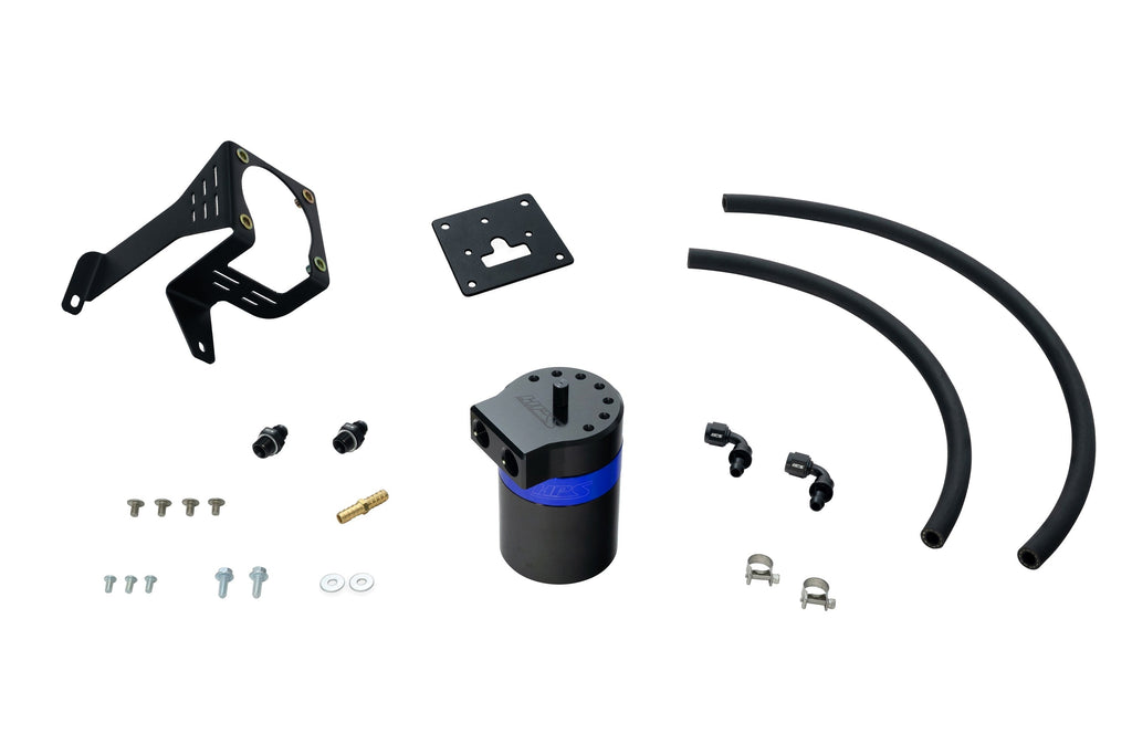 HPS Performance Aluminum Oil Catch Can Kit 2012-2015 Honda Civic Si 2.4L K24Z7, Blue, 860-027BL