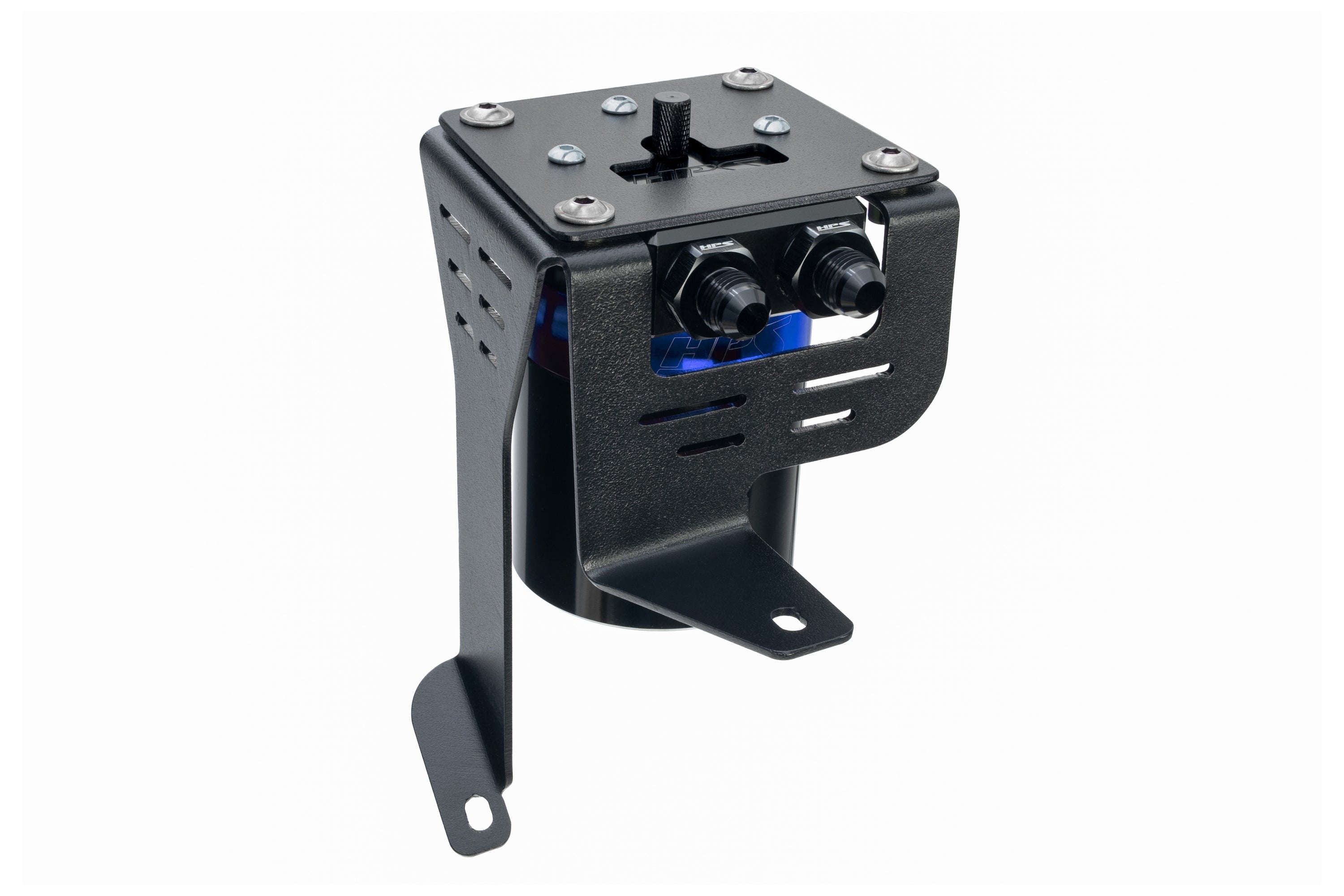 HPS Performance Aluminum Oil Catch Can Kit 2012-2015 Honda Civic Si 2.4L K24Z7, Blue, 860-027BL