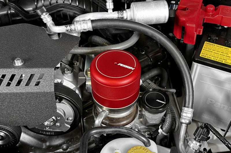 PERRIN Oil Filter Cover (Red) - 2015-2024 Subaru WRX / 2013-2016 Scion FR-S / 2013-2024 Subaru BRZ / 2017-2020 Toyota 86 / 2022-2024 GR86