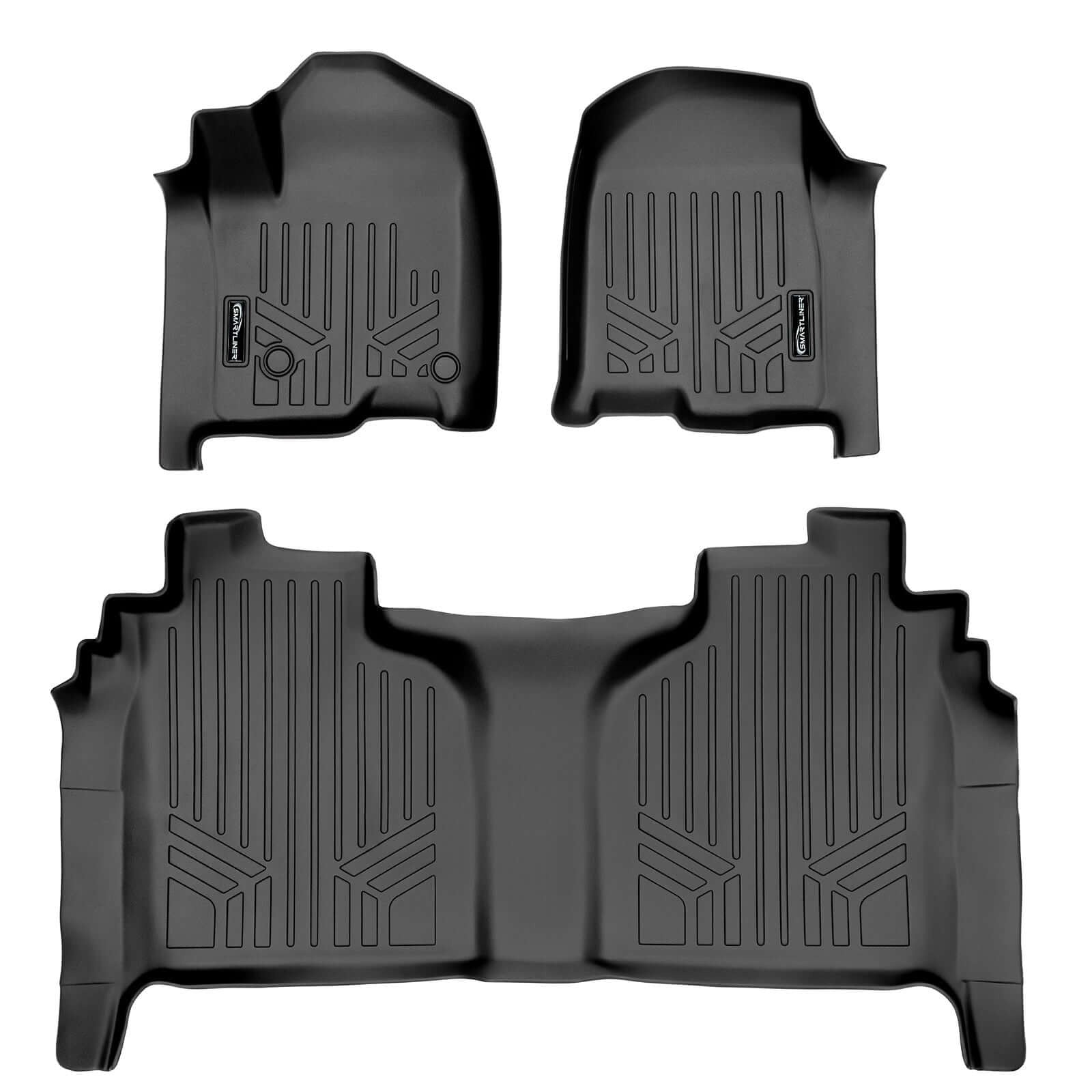 SMARTLINER Floor Liners for 2020-2026 Chevy Silverado 2500 HD | 3500 HD (Crew Cab|Carpet|(1st Row Bucket)|[2nd Row Storage]