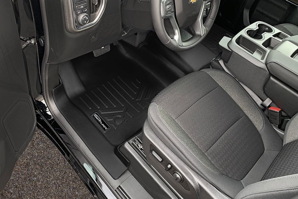 SMARTLINER Custom Fit Floor Liners For 2019-2026 Chevrolet Silverado 1500 Double Cab with Carpet Flooring and 1st Row Bench Seat and OTH Coverage (with 2nd Row Under Seat Storage)
