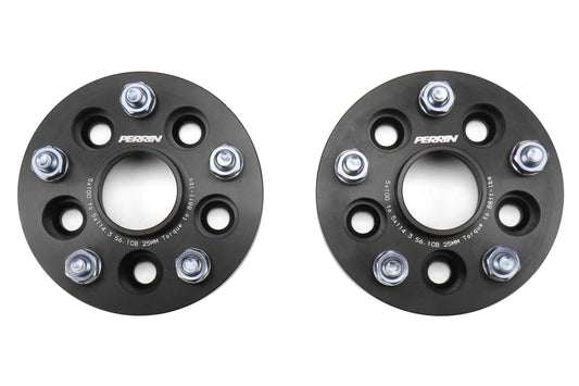 PERRIN 5x100 to 5x114.3 25mm Wheel Adapters Black - Subaru Models (inc. 2002-2014 WRX)