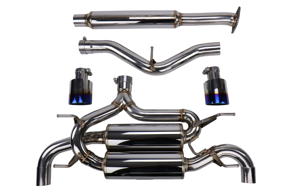 MXP SP Cat Back Exhaust Stainless Steel Burnt Tips - 2013-2016 Scion FR-S / 2013-2024 Subaru BRZ / 2017-2019 Toyota 86