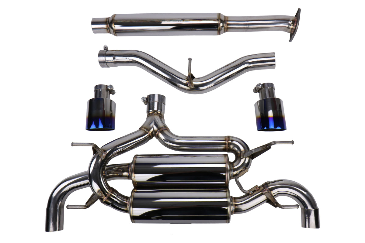 MXP SP Cat Back Exhaust Stainless Steel Burnt Tips - 2013-2016 Scion FR-S / 2013-2024 Subaru BRZ / 2017-2019 Toyota 86