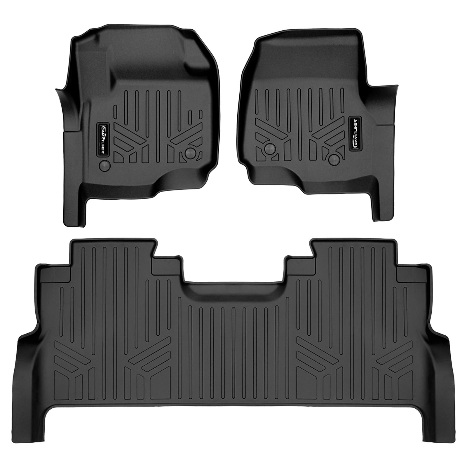 SMARTLINER Floor Liners for 2017-2026 Ford F-250/F-350 Super Crew Cab with Vinyl| (1st Row Bench)| (No OTH)| with Underseat Storage