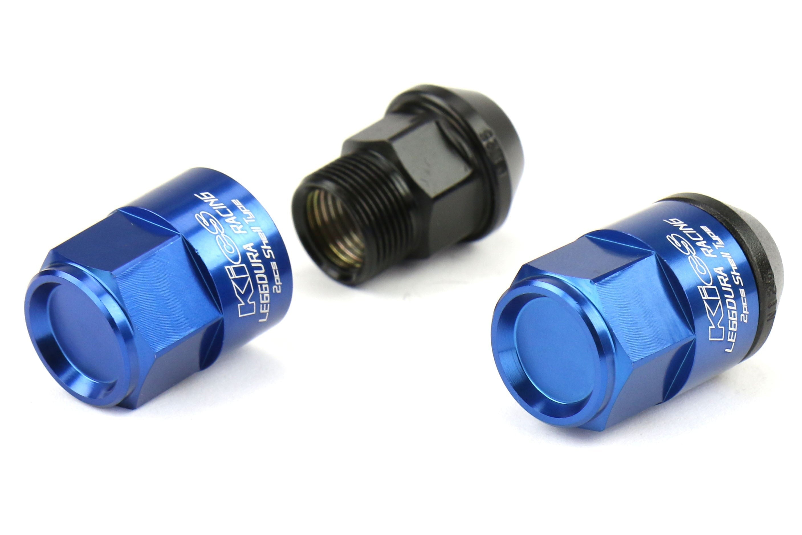 Project Kics Leggdura Racing Shell Type Lug Nut Set 35mm Closed-End Look 12X1.25 Blue - Universal