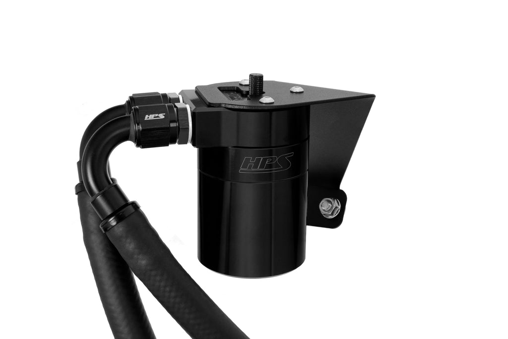 HPS Performance Aluminum Oil Catch Can Kit 2022-2025 Subaru BRZ 2.4L FA24D, Black, 860-026WB