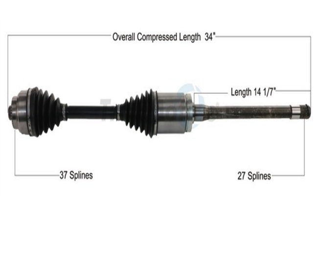 BMW F10 5-Series Front Passenger Side Axle By Surtrak 31607618680